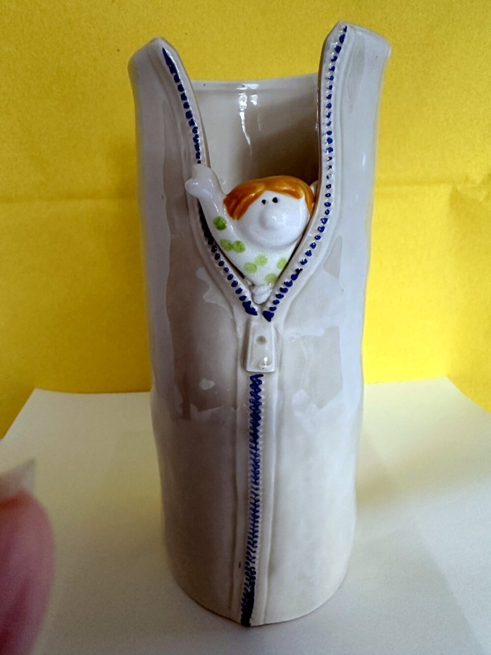 Vintage FITZ and FLOYD Vase with Zipper & Imp